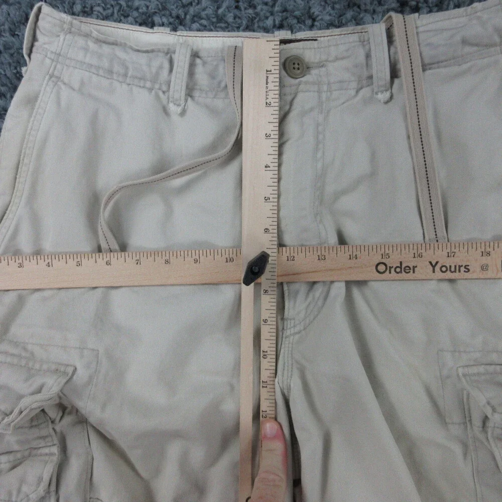 Abercrombie & Fitch Shorts Mens 32 Beige Thrashed Distressed Cargo 33x10*